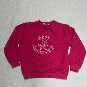 H&M girls pink Happy Adventure quilted Sweatshirt sz 6x/7